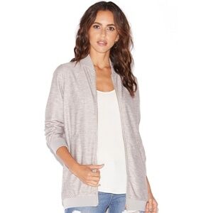 JUSTFAB LIGHTWEIGHT BOMBER JACKET - GREY SIZE 2X (NEW WITH TAGS) A21